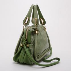 مملوكة مسبقًا Chloe Green Python Medium Paraty Satchel