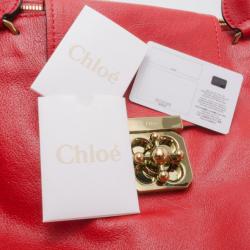 Pre Owned Chloe Red Extra Large Elsie Bag