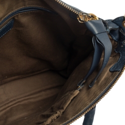 Pre Owned حقيبة كتف كلوي مارسي متوسطة جلد أزرق