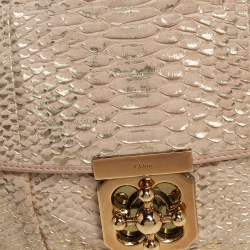 Pre Owned حقيبة كتف كلوي السي متوسطة جلد بيج