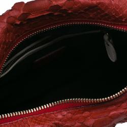 مملوكة مسبقًا حقيبة كتف كلوي باراتي جلد ثعبان حمراء متوسطة