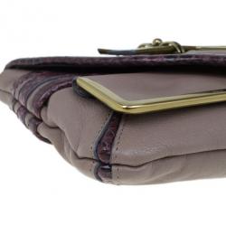Pre Owned Chloe Purple Leather Limited Edition Clutch