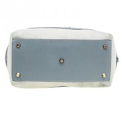 Pre Owned حقيبة يد كلوي أندي قماش وجلد رصاصي/ بيج 