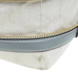 Pre Owned حقيبة يد كلوي أندي قماش وجلد رصاصي/ بيج 