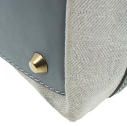 Pre Owned حقيبة يد كلوي أندي قماش وجلد رصاصي/ بيج 