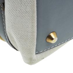 Pre Owned حقيبة يد كلوي أندي قماش وجلد رصاصي/ بيج 