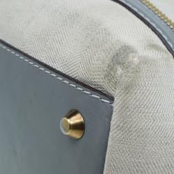 Pre Owned حقيبة يد كلوي أندي قماش وجلد رصاصي/ بيج 