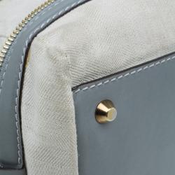 Pre Owned حقيبة يد كلوي أندي قماش وجلد رصاصي/ بيج 