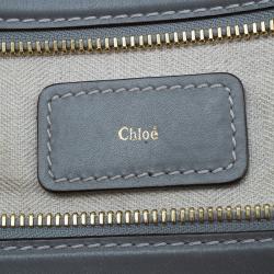 Pre Owned حقيبة يد كلوي أندي قماش وجلد رصاصي/ بيج 