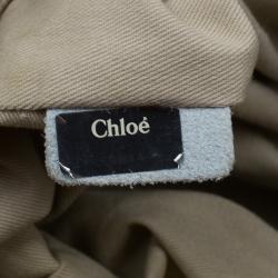 Pre Owned حقيبة يد كلوي أندي قماش وجلد رصاصي/ بيج 