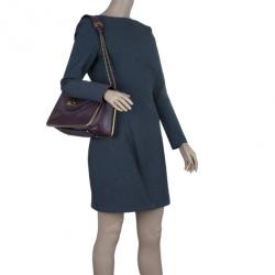 Pre Owned Chloe Purple Leather Medium Sally Crossbody Bag