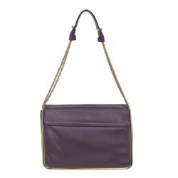 Pre Owned Chloe Purple Leather Medium Sally Crossbody Bag