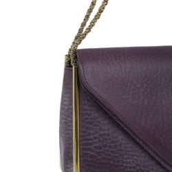 Pre Owned Chloe Purple Leather Medium Sally Crossbody Bag