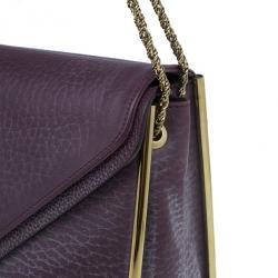 Pre Owned Chloe Purple Leather Medium Sally Crossbody Bag