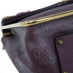 Pre Owned Chloe Purple Leather Medium Sally Crossbody Bag