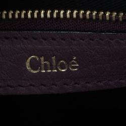 Pre Owned Chloe Purple Leather Medium Sally Crossbody Bag