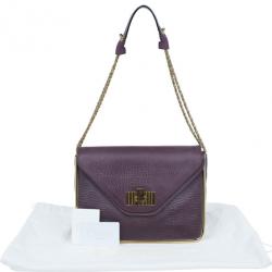 Pre Owned Chloe Purple Leather Medium Sally Crossbody Bag