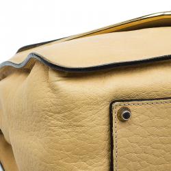 Pre Owned Chloe Yellow Leather Medium Sally Shoulder Bag