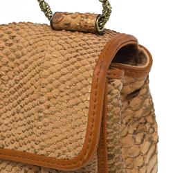 Pre Owned Chloe Brown Python Medium Elsie Shoulder Bag