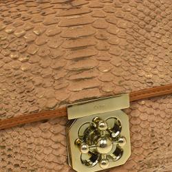 Pre Owned Chloe Brown Python Medium Elsie Shoulder Bag