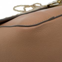 Pre Owned Chloe Beige Bi Color Ostrich and Leather Medium Elsie Shoulder Bag
