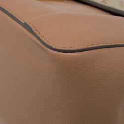 Pre Owned Chloe Beige Bi Color Ostrich and Leather Medium Elsie Shoulder Bag