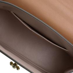 Pre Owned Chloe Beige Bi Color Ostrich and Leather Medium Elsie Shoulder Bag