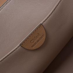 Pre Owned Chloe Beige Bi Color Ostrich and Leather Medium Elsie Shoulder Bag