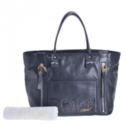 مملوكة مسبقًا Chloe Black Leather Eclipse Tote Bag