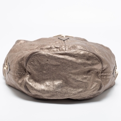 Pre Owned Chloe Metallic Grey Leather Milton Triple Chain Hobo Bag