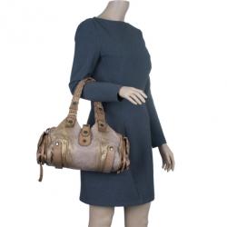 Pre Owned Chloe Brown Python Silverado Satchel