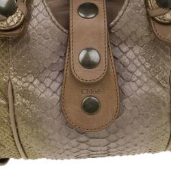 Pre Owned Chloe Brown Python Silverado Satchel