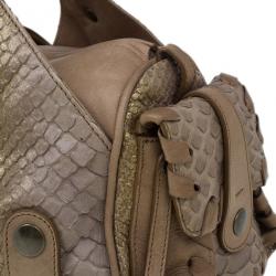 Pre Owned Chloe Brown Python Silverado Satchel