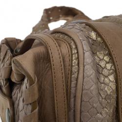 Pre Owned Chloe Brown Python Silverado Satchel