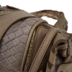 Pre Owned Chloe Brown Python Silverado Satchel