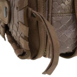 Pre Owned Chloe Brown Python Silverado Satchel