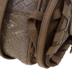 Pre Owned Chloe Brown Python Silverado Satchel