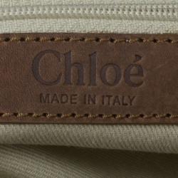 Pre Owned Chloe Brown Python Silverado Satchel