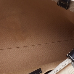 Chloe Beige/Black Canvas and Leather Small Woody Tote
