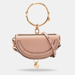 Chloé Brown Leather Nile Bracelet Minaudiere Crossbody Bag at 1stDibs