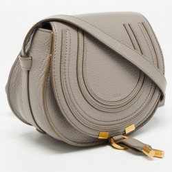 Pre Owned Chloe Grey Leather Mini Marcie Crossbody Bag