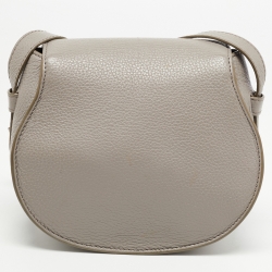 Pre Owned Chloe Grey Leather Mini Marcie Crossbody Bag