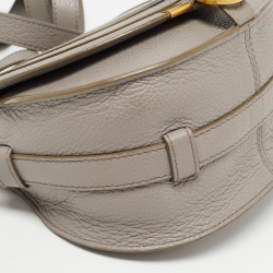 Pre Owned Chloe Grey Leather Mini Marcie Crossbody Bag