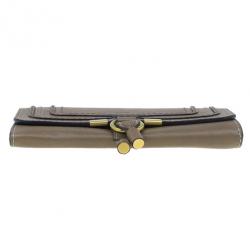 Pre Owned Chloe Nut Grained Leather Marcie Continental Wallet