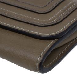 Pre Owned Chloe Nut Grained Leather Marcie Continental Wallet