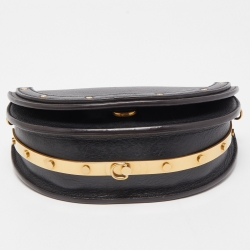 Pre Owned Chloe Black Leather Small Nile Bracelet Minaudiere Crossbody Bag