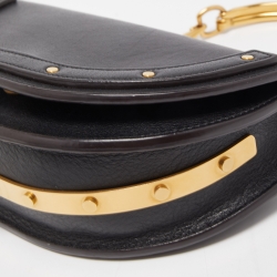 Pre Owned Chloe Black Leather Small Nile Bracelet Minaudiere Crossbody Bag