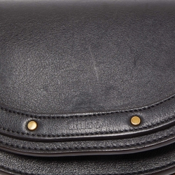Pre Owned Chloe Black Leather Small Nile Bracelet Minaudiere Crossbody Bag