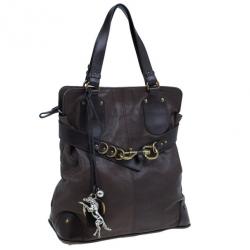 Pre Owned حقيبة كلوي جلد بني كبيرة حلية حصان كيرالا