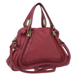 مملوكة مسبقًا Chloe Red Leather Small Paraty Hobo